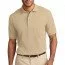 Хлопковая мужская бежевая классическая футболка поло Port Authority Men's Pique Knit Polo Stone - Хлопковая мужская бежевая классическая футболка поло Port Authority Men's Pique Knit Polo Stone