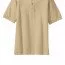 Хлопковая мужская бежевая классическая футболка поло Port Authority Men's Pique Knit Polo Stone - Хлопковая мужская бежевая классическая футболка поло Port Authority Men's Pique Knit Polo Stone