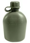 Genuine G.I. 3 Piece 1 Quart Plastic Canteen Olive Drab 605