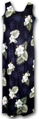 Длинное гавайское платье Pacific Legend Long Tank Hawaiian Dresses - 321-2798 Black, фото