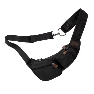 Винтажная черная сумка слинг для документов Rothco Crossbody Canvas Sling Bag Black 24980, фото
