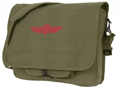 Винтажная оливковая сумка израильского парашютиста Rothco Canvas Israeli Paratrooper Bag Olive Drab 8128, фото