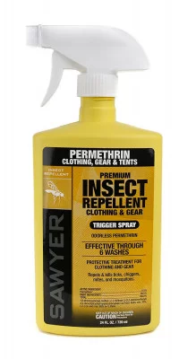 Американский репеллент от клещей, блох для одежды с перметрином Sawyer Permethrin Clothing Insect Repellent 710 мл, фото