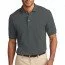 Хлопковая мужская серая классическая футболка поло Port Authority Men's Pique Knit Polo Steel Grey - Хлопковая мужская серая классическая футболка поло Port Authority Men's Pique Knit Polo Steel Grey