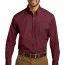 Бордовая рубашка с длинным рукавом Port Authority Long Sleeve Carefree Poplin Shirt Burgundy W100 - Бордовая рубашка с длинным рукавом Port Authority Long Sleeve Carefree Poplin Shirt W100