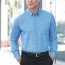 Голубая рубашка с длинным рукавом Port Authority Long Sleeve Carefree Poplin Shirt Carolina Blue W100 -  Port Authority Long Sleeve Carefree Poplin Shirt Carolina Blue W100