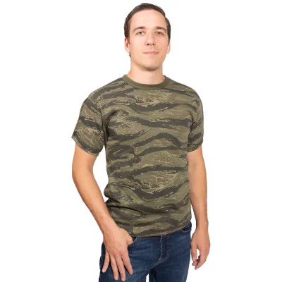 Футболка винтажная камуфлированная тигровый лесной камуфляж Rothco Vintage T-Shirt Tiger Stripe Camo 67875, фото