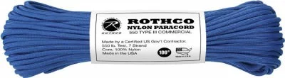 Паракорд нейлоновый королевский синий Rothco Nylon Paracord Type III 550 LB 100FT Royal Blue 148, фото