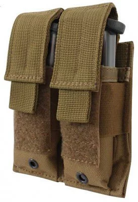 Койотовый подсумок молле для двух пистолетных магазинов 9 мм Rothco MOLLE Double Pistol Mag Pouch Coyote 51002, фото