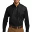 Черная рубашка с длинным рукавом Port Authority Long Sleeve Carefree Poplin Shirt Deep Black W100 - Черная рубашка с длинным рукавом Port Authority Long Sleeve Carefree Poplin Shirt Deep Black W100