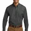 Темно-серая рубашка с длинным рукавом Port Authority Long Sleeve Carefree Poplin Shirt Graphite W100 - Темно-серая рубашка с длинным рукавом Port Authority Long Sleeve Carefree Poplin Shirt Graphite W100