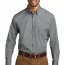 Светло-серая рубашка с длинным рукавом Port Authority Long Sleeve Carefree Poplin Shirt Gusty Grey W100 - Светло-серая рубашка с длинным рукавом Port Authority Long Sleeve Carefree Poplin Shirt Gusty Grey W100