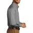 Светло-серая рубашка с длинным рукавом Port Authority Long Sleeve Carefree Poplin Shirt Gusty Grey W100 - Светло-серая рубашка с длинным рукавом Port Authority Long Sleeve Carefree Poplin Shirt Gusty Grey W100