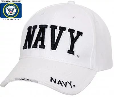 Лицензированная белая бейсболка Военно-Морского Флота США Rothco Deluxe Navy Low Profile Cap White 3625, фото