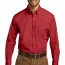 Красная рубашка с длинным рукавом Port Authority Long Sleeve Carefree Poplin Shirt Rich Red W100 - Красная рубашка с длинным рукавом Port Authority Long Sleeve Carefree Poplin Shirt Rich Red W100