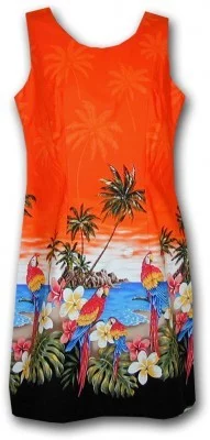 Гавайский сарафан с широкими бретельками Pacific Legend Hawaiian Tank Dress - 360-3468 Orange, фото