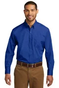 Port Authority Long Sleeve Carefree Poplin Shirt True Royal W100