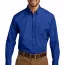 Cиняя рубашка с длинным рукавом Port Authority Long Sleeve Carefree Poplin Shirt True Royal W100 - Cиняя рубашка с длинным рукавом Port Authority Long Sleeve Carefree Poplin Shirt True Royal W100