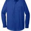 Cиняя рубашка с длинным рукавом Port Authority Long Sleeve Carefree Poplin Shirt True Royal W100 - Cиняя рубашка с длинным рукавом Port Authority Long Sleeve Carefree Poplin Shirt True Royal W100