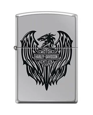 Zippo Harley-Davidson Eagle Wings Pocket Lighter High Polish Chrome Eagle, фото
