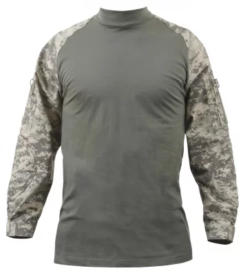 Боевая рубашка под бронижилет армейский цифровой камуфляж Rothco Military FR NYCO Combat Shirt ACU Digital Camo 90000, фото