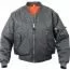 Лётная куртка бомбер серая сталь Rothco MA-1 Flight Jacket Gun Metal Grey 7350 - Американская летная куртка Rothco MA-1 Flight Jacket Gun Metal Grey # 7350