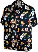 Men's Hawaiian Shirts Allover Prints - 410-3898 Black
