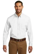 Port Authority Long Sleeve Carefree Poplin Shirt White W100
