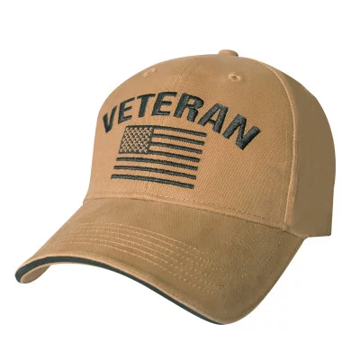 Бейсболка винтажная койотовая ветеран Армии Rothco Vintage Veteran Low Pro Cap Coyote Brown 35990, фото