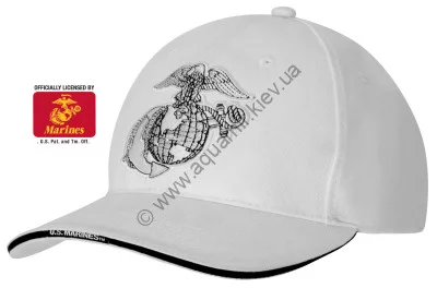 Бейсболка белая лицензионная корпуса морской пехоты США Rothco Deluxe U.S.M.C. G & A Low Profile Insignia Cap White 3613, фото