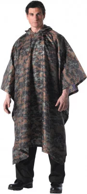 Плащ-накидка лесной цифровой камуфляж вудланд Rothco G.I. Type Military Poncho Woodland Digital Camo 4358, фото