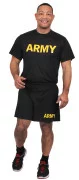 Rothco Physical Training Shorts - Black / ARMY (Yellow Letters) 46030