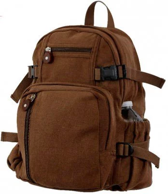 Винтажный рюкзак коричневый Rothco Vintage Canvas Mini Backpack Brown 9743, фото