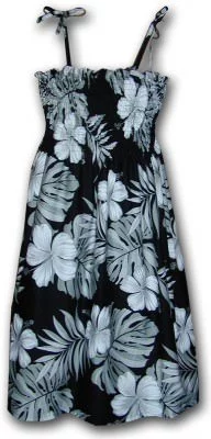 Гавайский сарафан с тонкими бретельками Pacific Legend Hawaiian Tube Dress - 332-3589 Black, фото