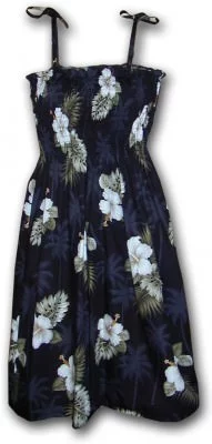 Гавайский сарафан с тонкими бретельками Pacific Legend Hawaiian Tube Dress - 332-2798 Black, фото