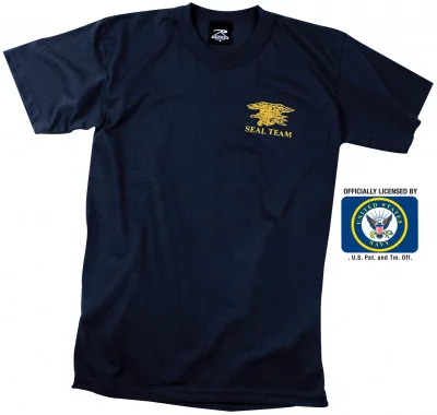 Лицензионная футболка c логотипом «Морские Котики» ВМФ США Rothco Official Navy Seals Team Logo T-shirt 60030, фото