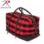 Сумка винтажная в красную клетку с кожаными ручками Rothco Extended Weekender Bag Red Plaid 9086 - Сумка винтажная в красную клетку с кожаными ручками Rothco Extended Weekender Bag Red Plaid 9086
