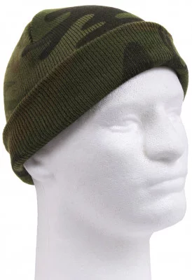 Шапка акриловая вязанная Rothco Deluxe Camo Skull Cap Woodland Camo 5709, фото