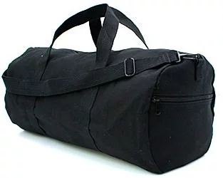 Сумка спортивная круглая черная Rothco Canvas Shoulder Duffle Bag Black 2224 (61 см), фото