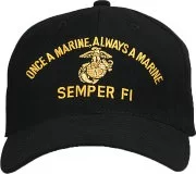 Rothco Baseball Cap Black (USMC Semper Fi Logo) 9293