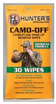 Американские влажные сaлфeтки для снятия маскировочного грима Hunter's Specialties Camo-Off® Camouflage Make-Up Remover Wipes 8209 , фото