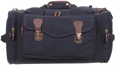Винтажная черная хлопковая сумка выходного дня Rothco Canvas Long Weekend Bag Black 9611, фото