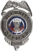 Rothco Security Officer Badge w/ Flags Silver 1913