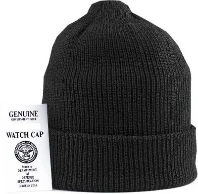 Шапка американская черная вязаная акриловая G.I. Wintuck Watch Cap Black 8490, фото