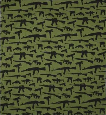 Оливковая бандана с оружейным патерном Rothco Bandana Olive Drab Black Gun Pattern (56 x 56 см) 4099, фото