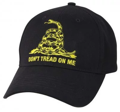 Бейсболка черная с надписью «Don't Tread On Me» и змеёй Rothco Don't Tread On Me Low Profile Cap 90280 , фото