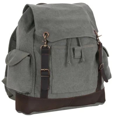 Хлопковый винтажный темно-серый рюкзак Rothco Vintage Expedition Rucksack Charcoal Grey 8707, фото