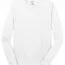 Белая хлопковая футболка с длинным рукавом Port & Company Long Sleeve Core Cotton Tee White PC54LSW - Белая хлопковая футболка с длинным рукавом Port & Company Long Sleeve Core Cotton Tee White PC54LSW