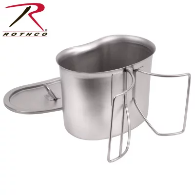 Нержавеющий котелок с крышкой Rothco Stainless Steel Canteen Cup and Cover Set 8512, фото