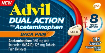 Advil (Адвил) Advil Dual Action таблетки 140 шт с ацетоминофеном обезболивающее и жаропонижающее средство , фото